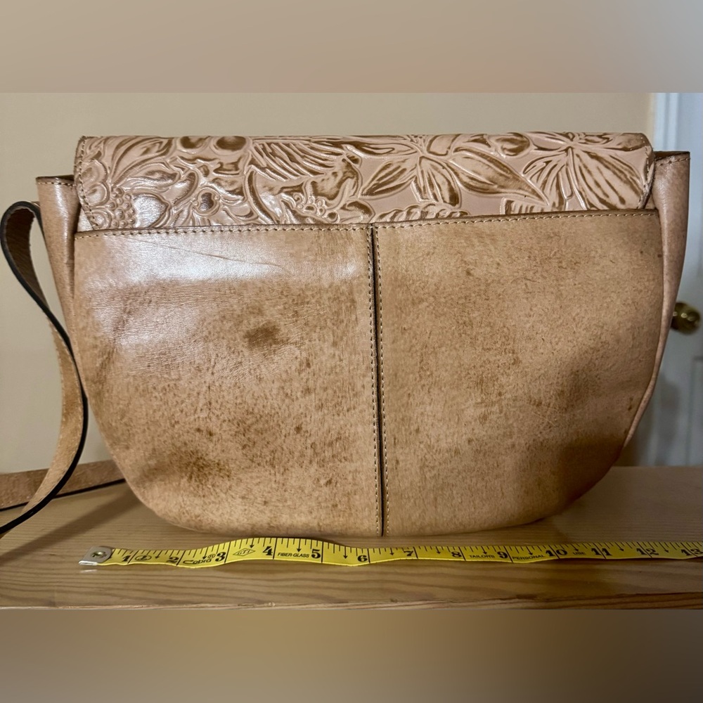 Patricia Nash Natural Tooled Rosolini Leather Saddle Bag-NEW - Picture 7 of 16